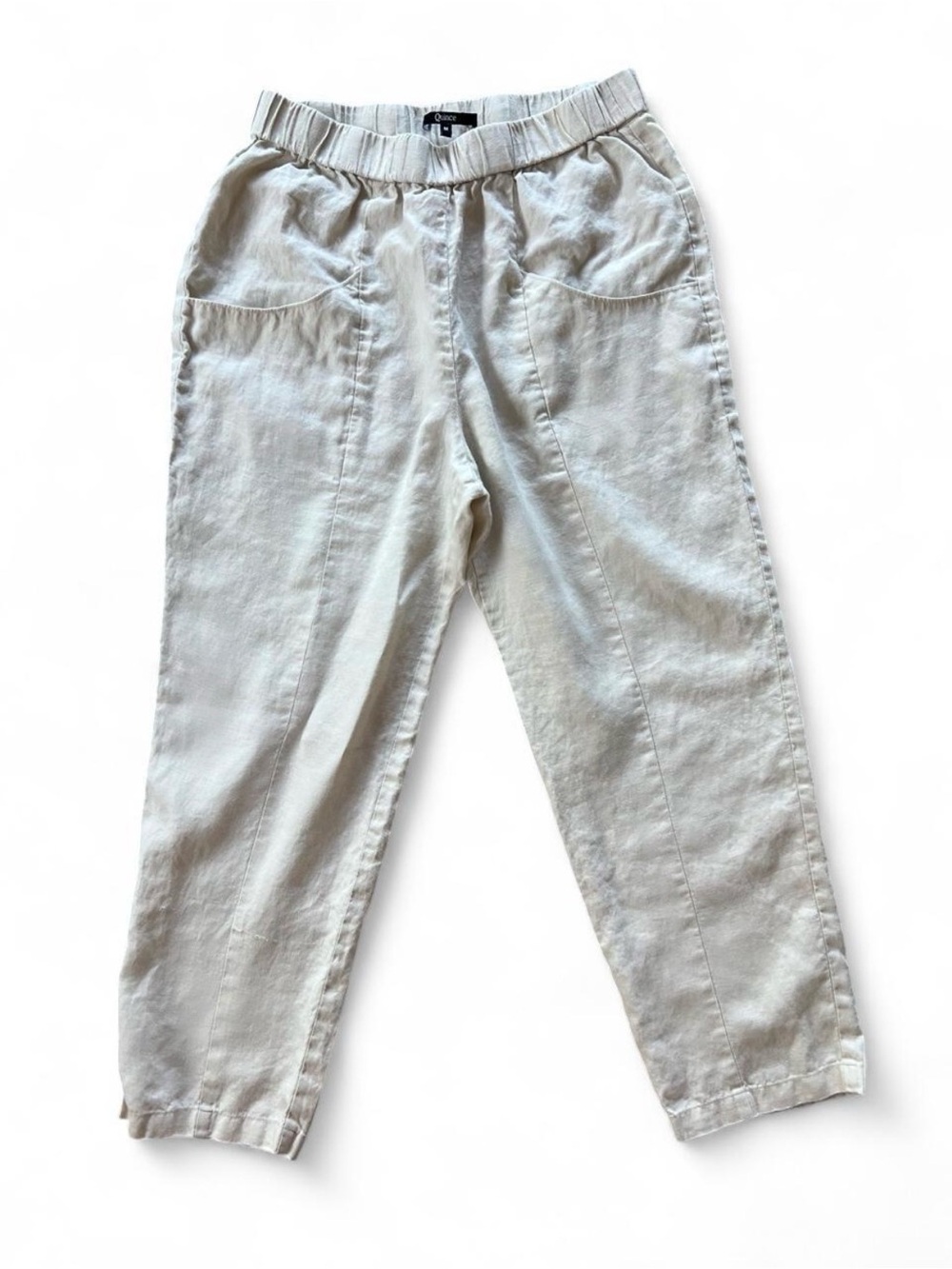 Quince Women's 100% European Linen High Waist Pants Sand Medium